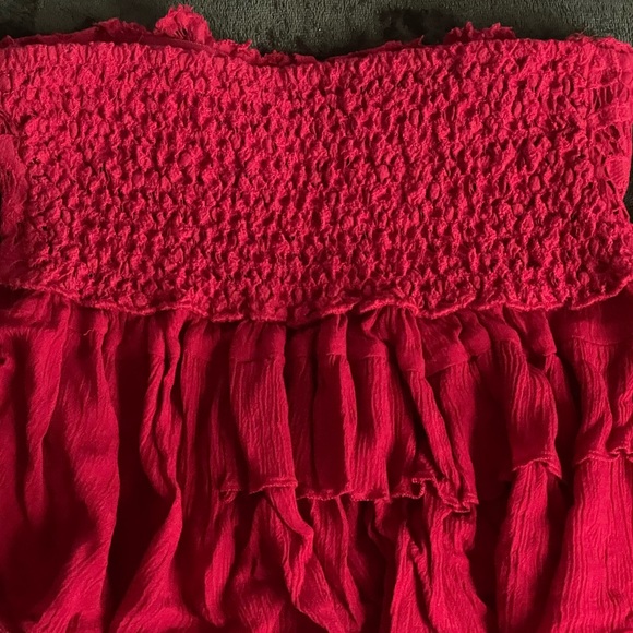 Free People red sleeveless top. Super cute and a lovely color for any skin tone. - Picture 3 of 5